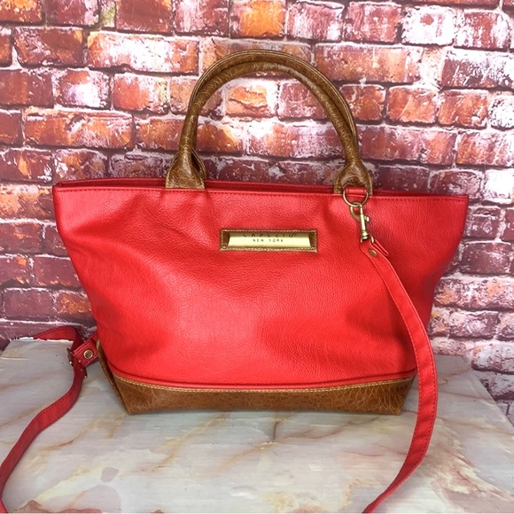 Capezio Handbags - Vintage Y2K Capezio Cherry Red Large Convertible Crossbody Bag